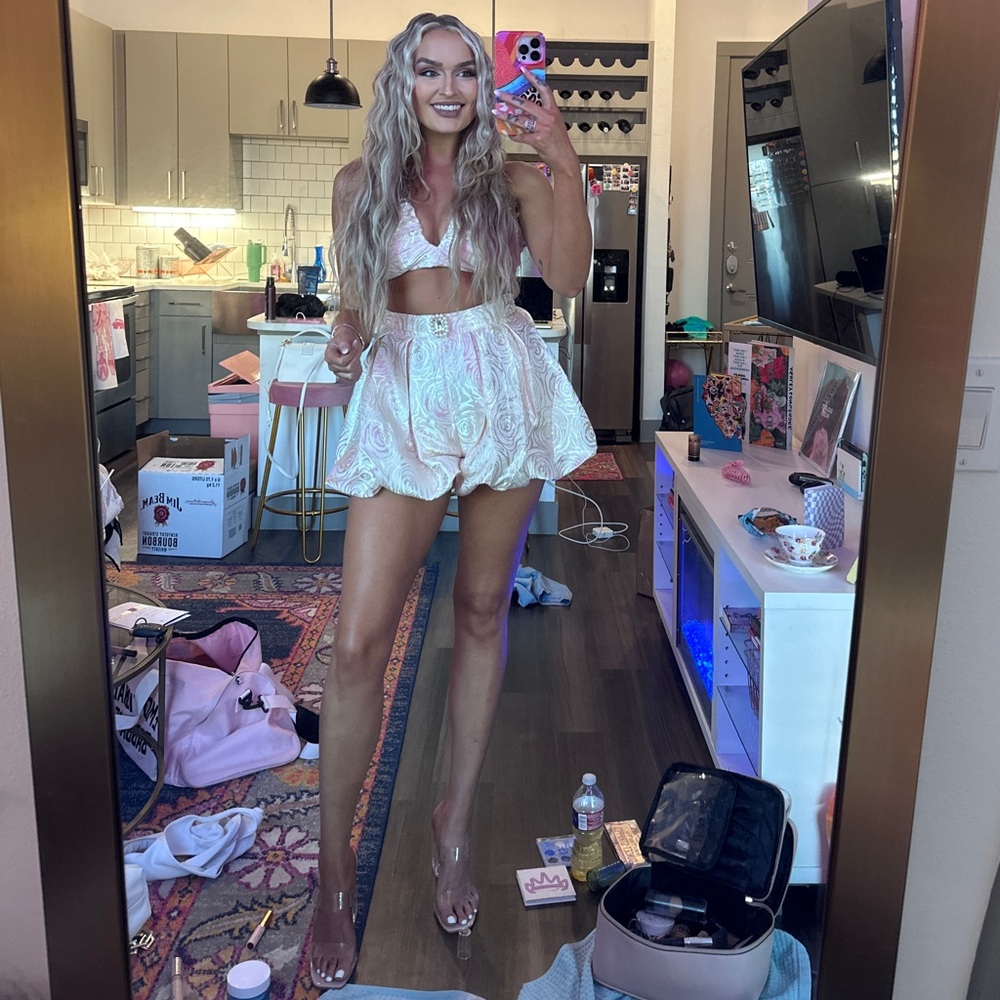 Two piece blithe LA cream set purchased from shop these three boutique - size M